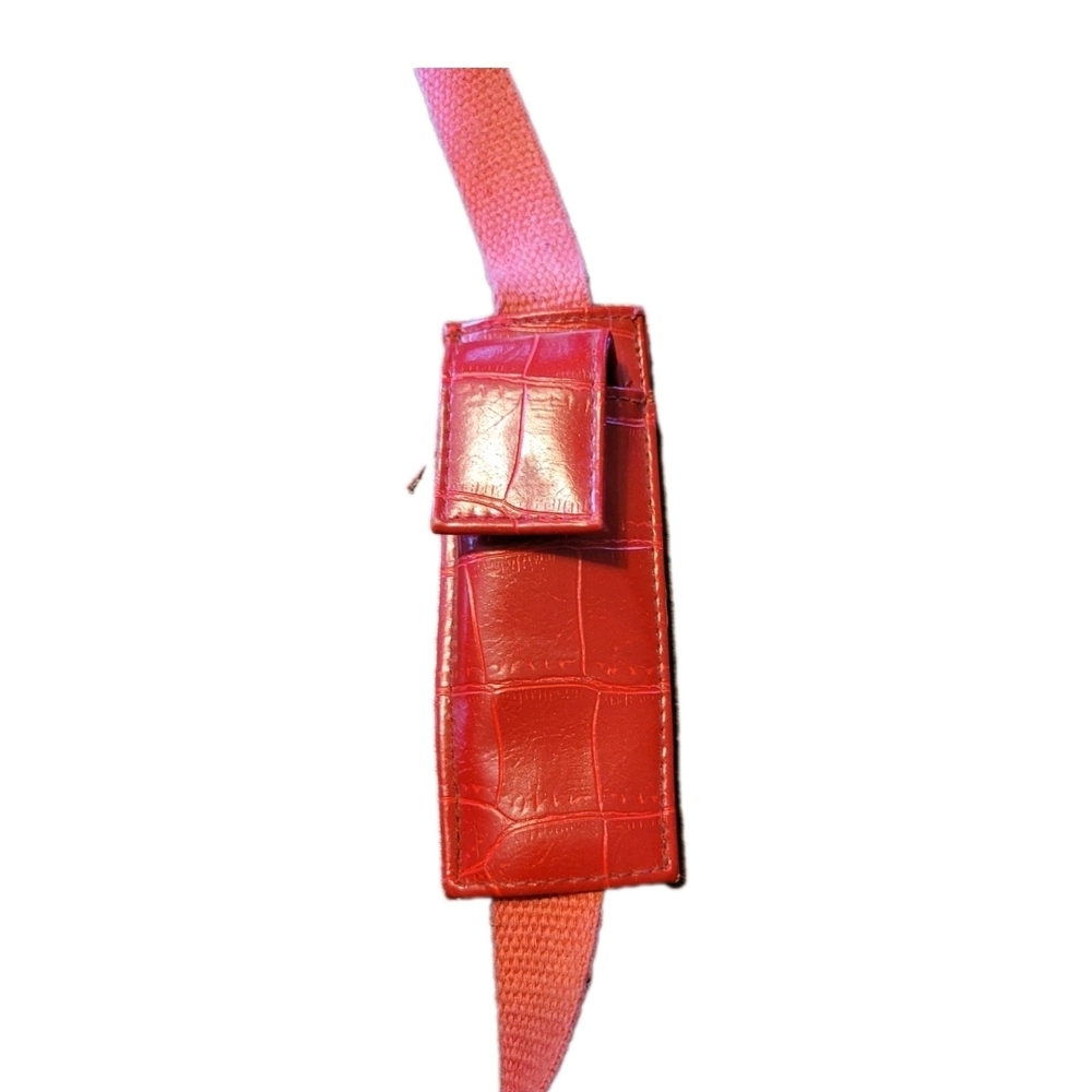 Red Croc-Embossed Sling Bag - Picture 4 of 4
